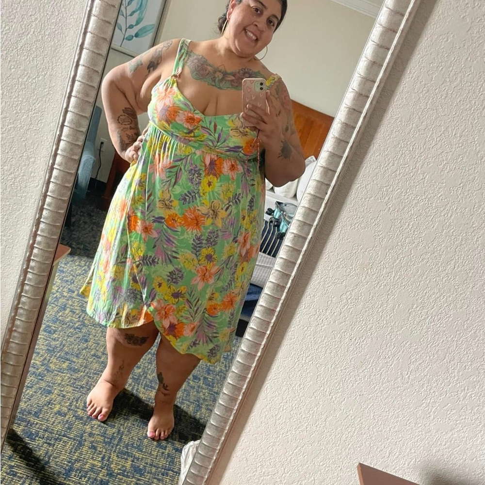 Plus Size 3X Jamie & Layla Tropical Print Floral Sundress